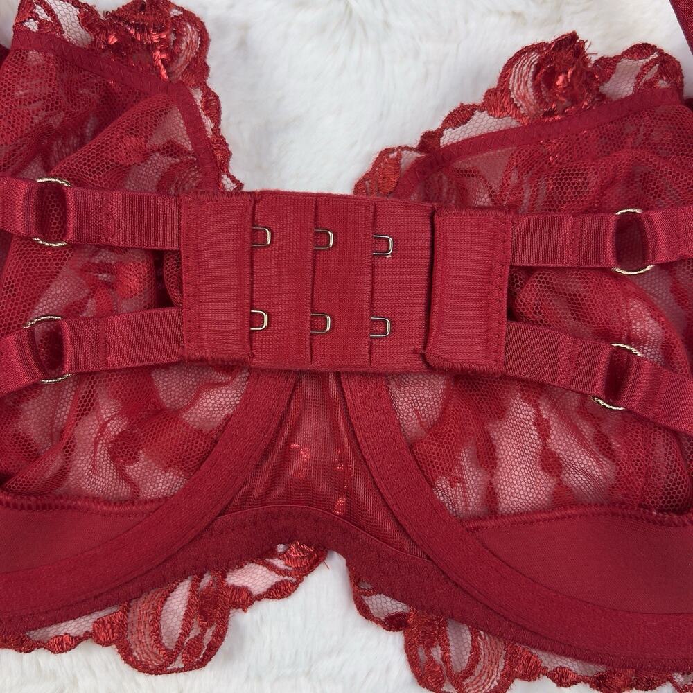 Victoria’s Secret Dream Angels Embroidered‎ Mesh Push-Up Bra Red Size 34B NWT - Picture 7 of 10